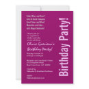 Modern Birthday Magenta and Pink Template invitation