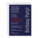 Modern Birthday Midnight White Red Template invitation