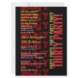 Modern Birthday Red Gold Black Grunge LARGE