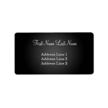 Modern Black Address Label