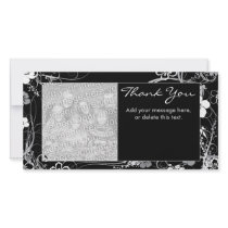 Modern Black and Gray Thank You Photocard