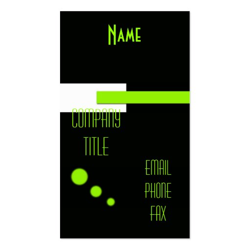 Modern Black and Lime Business Card