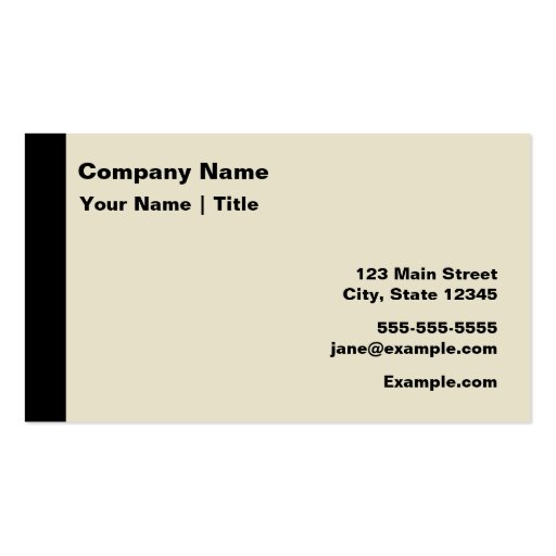 Modern Black and Tan Business Cards (front side)