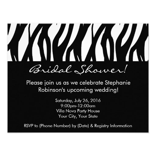 Modern Black and White Bridal Shower Invitations