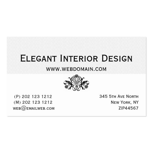 Modern Black and White Classic Elegant Antique Business Card Template (back side)