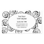 Modern Black and White Damask Swirls Business Card Template