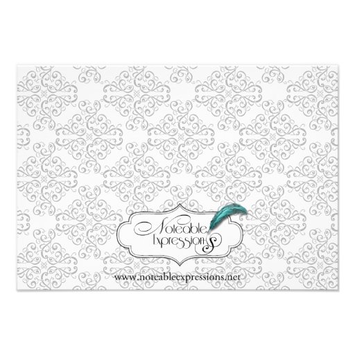 Modern Black and White Damask Wedding Rehearsal Invite