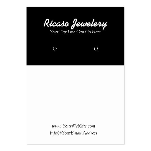 Modern Black and White Earring Background Business Card Templates