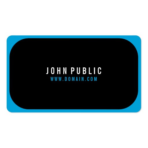 Modern Black Business Card with Rounded Corners (back side)