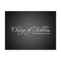 Modern Black Change of Address Postcard