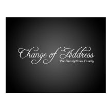 Modern Black Change of Address Postcard