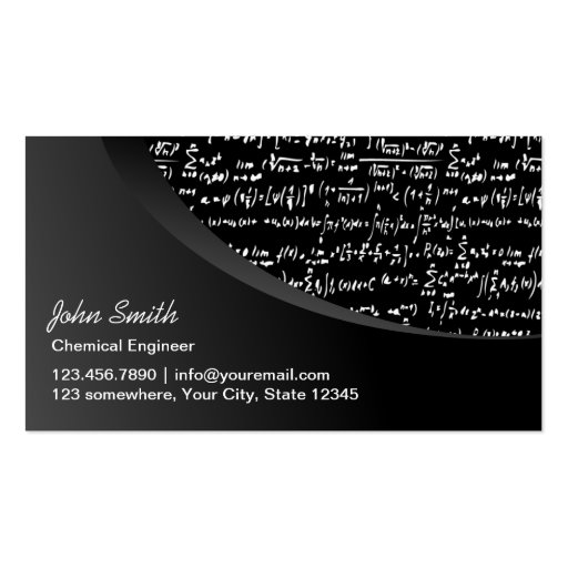 Modern Black Curve Chemical Engineer Business Card Template
