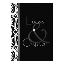 Modern Black Damask Elegant Wedding Invitation invitations