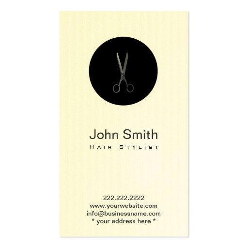 Modern Black Dot Scissor Hair Stylist Profile Card Business Card Template