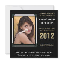 Modern Black & Earthtones Grad Invitation