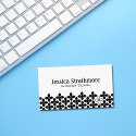Modern Black Flower Business Card business cards by whimsydesigns Modern Black Flower Business Card business cards
