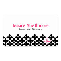 Modern Black Flower Business Card