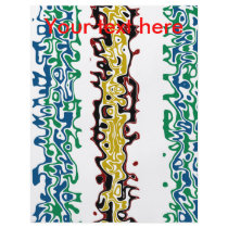 Modern black gold and red psychedelic personalized flyer