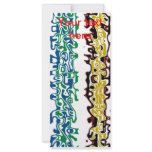 Modern black gold and red psychedelic customized rack card