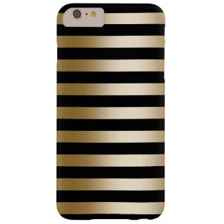 Modern Black & Gold Foil Stripes Barely There iPhone 6 Plus Case