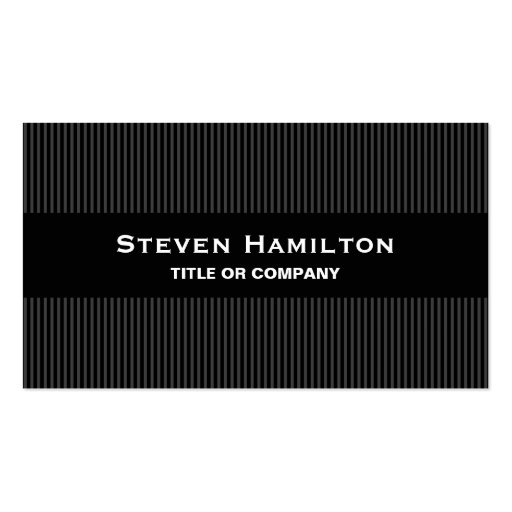 Modern black gray stripes masculine professional business card