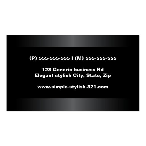 Modern black gray stylish dark professional business cards (back side)