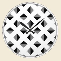 modern black, gray & white diamond wall clock wall clocks