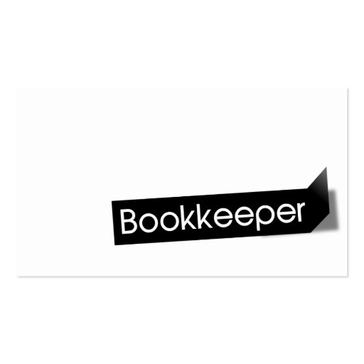 Modern Black Label Bookkeeping Business Card (front side)