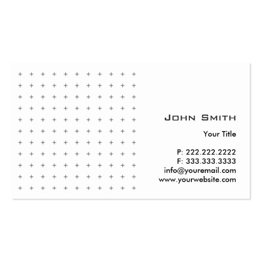 Modern Black Label Cross Grid Business Card (back side)
