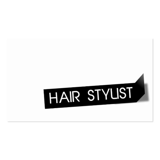 Modern Black Label Hair Stylist Business Card