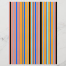 Modern black orange and blue stripes full color flyer