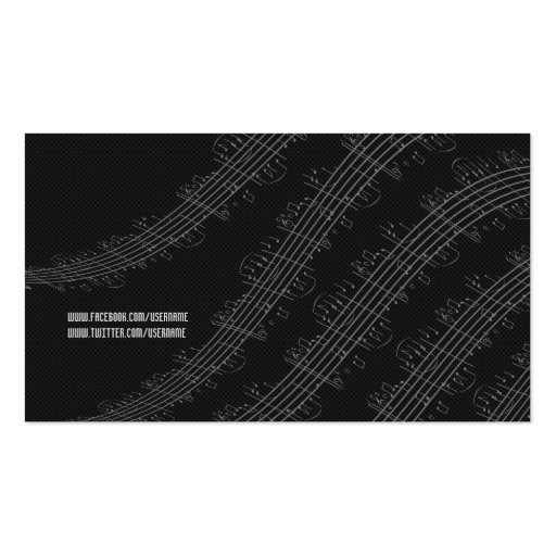 Modern Black Piano Business Plain Card* Business Cards (back side)
