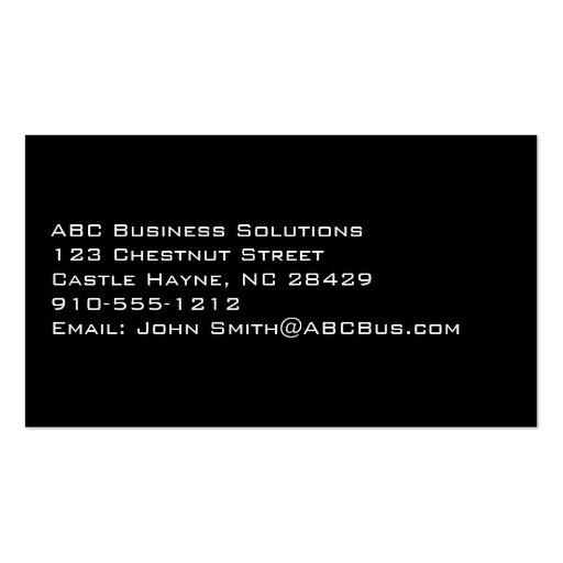 Modern Black Professional Polka Dot Business Card (back side)