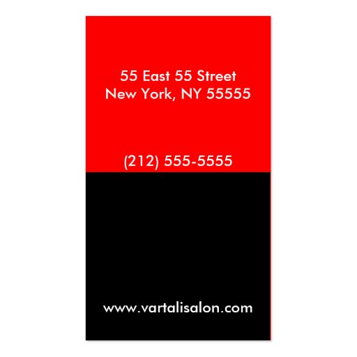 Modern Black Red Store Business Card (back side)