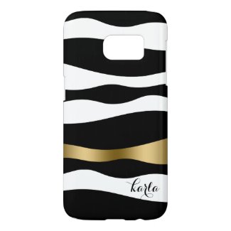 Modern Black & White Abstract Zebra Stripes Samsung Galaxy S7 Case