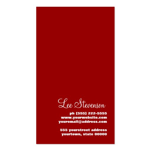 Modern Black White and Red Striped Business Card (back side)