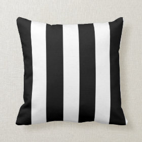 Modern Black White Stripes Pattern Pillows