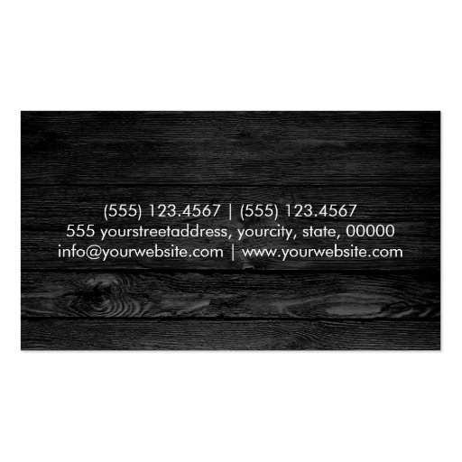 Modern Black Wood Business Card Templates (back side)