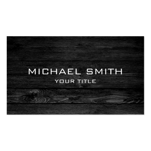 Modern Black Wood Business Card Templates (front side)