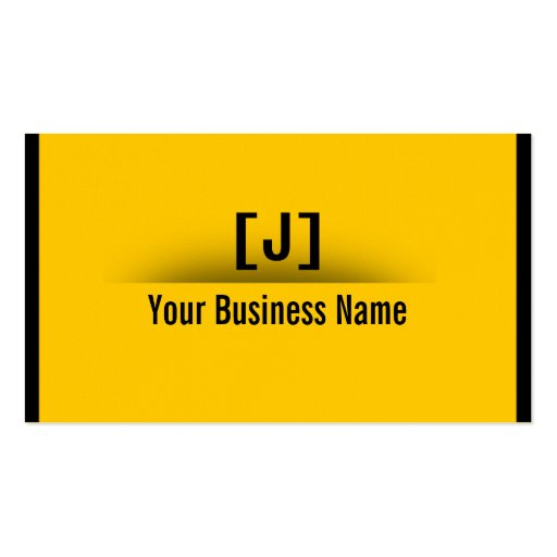 Modern Black & Yellow Minimalism Business Card (front side)