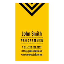 Modern Black & Yellow Programmer Business Card