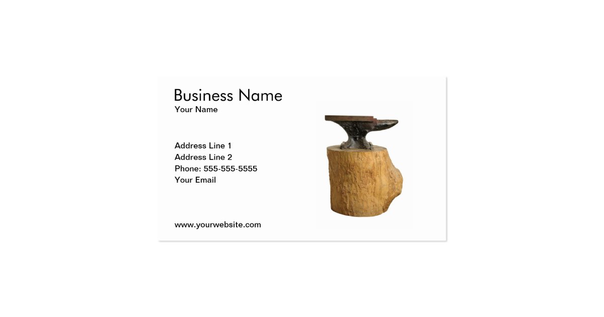 Modern Blacksmith Anvil Business Card Template Zazzle