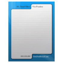 Modern Block Blue & White Professional Personalized Letterhead