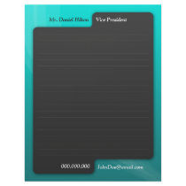 Modern Block BlueGreen and Black Professional Letterhead