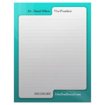 Modern Block Bluegreen & White Professional Custom Letterhead