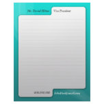 Modern Block Bluegreen &amp; White Professional Custom Letterhead