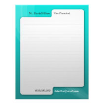 Modern Block Bluegreen & White Professional letterhead