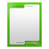 Modern Block Green & White Professional letterhead