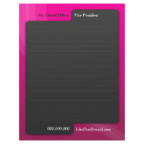 Modern Block Pink and Black Professional Custom Letterhead
