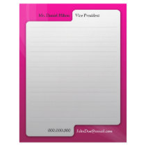 Modern Block Pink & White Professional Letterhead